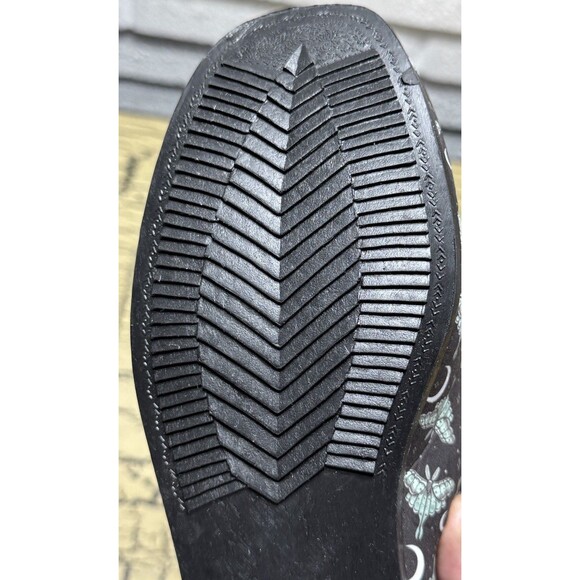 Em & Sprout Luna Moth Canvas Slip On Shoes Women Size 9 Black White Green - Picture 12 of 12